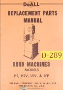 DoAll-Doall HS, HSV LSV SFP, Band Saw Machines, Replacement Parts Manual Year (1954)-HS-HSV-LSV-SFP-01